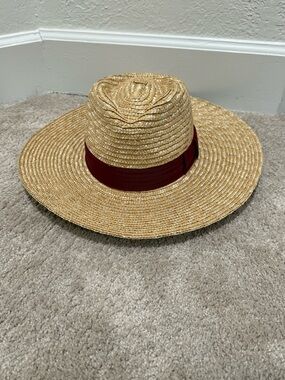 NWT Brixton Honey/ Burnt Henna Joanna short brim straw hat (good condition)